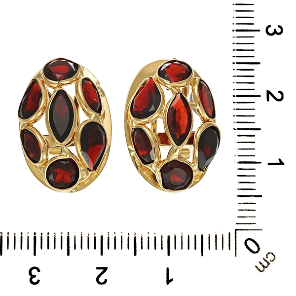 Clipstecker, 14K, Gelbgold, Granat