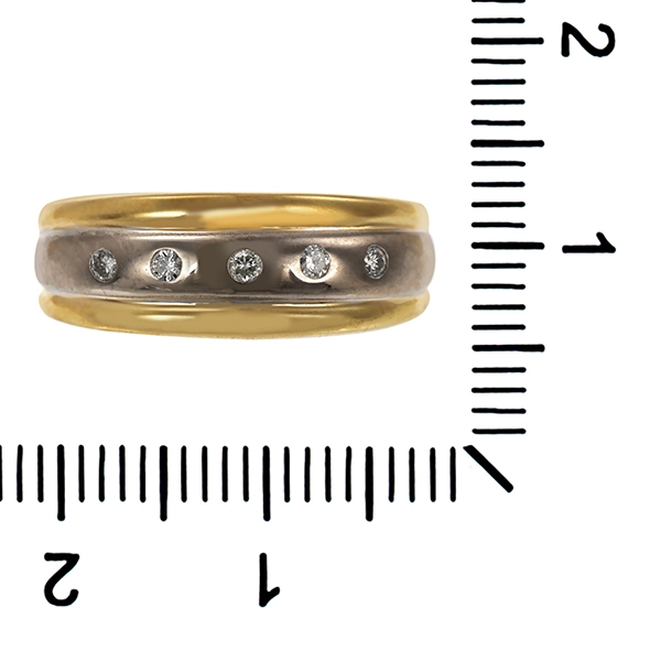 Diamantring, 14K, Gelb-/Weißgold, Brillanten