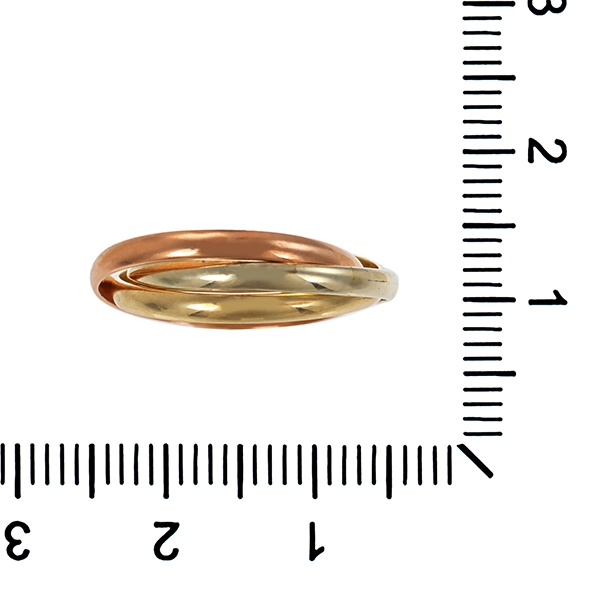 Ring, 9K, Gelb-/Weiß-/Rotgold