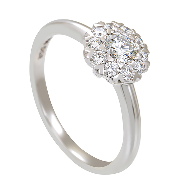 Diamantring, 18K, Weißgold, Brillanten 0,51 ct