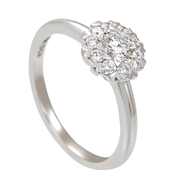 Diamantring, 18K, Weißgold, Brillanten 0,51 ct