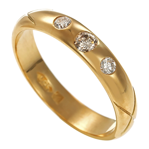 Ring, 14K, Gelbgold, Brillanten