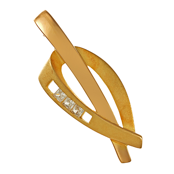 Anhänger, 8K, Gelbgold, Zirkonia