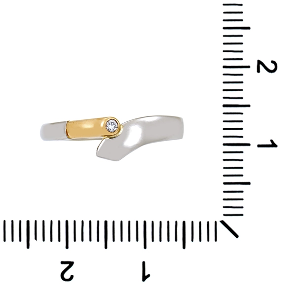 Diamantring, 950Pt, Platin/Gelbgold, Brillant