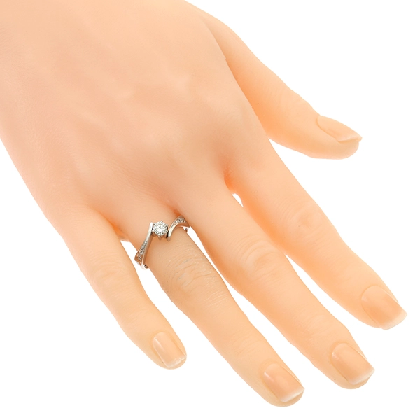 Diamantring, 14K, Weißgold, Brillant, Diamanten