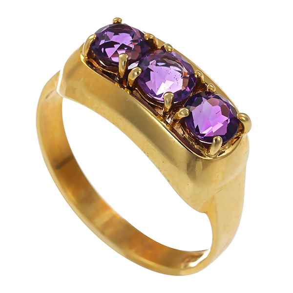 Ring, 14K, Gelbgold, Amethyst