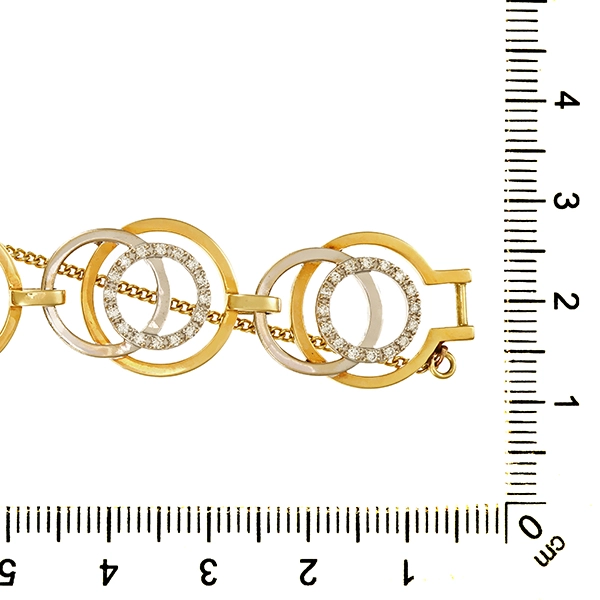 Armband, 14K, Gelb-/Weißgold, Brillant
