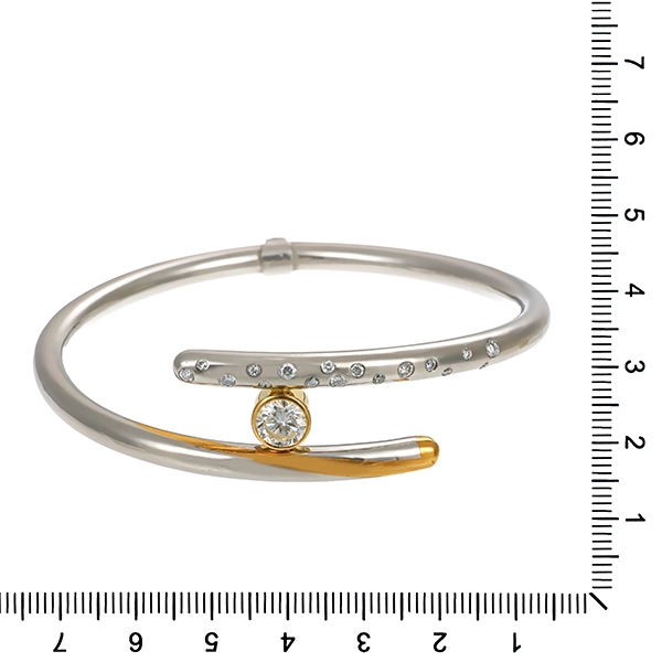 Armreif, 950 Platin/Gelbgold, Brillanten