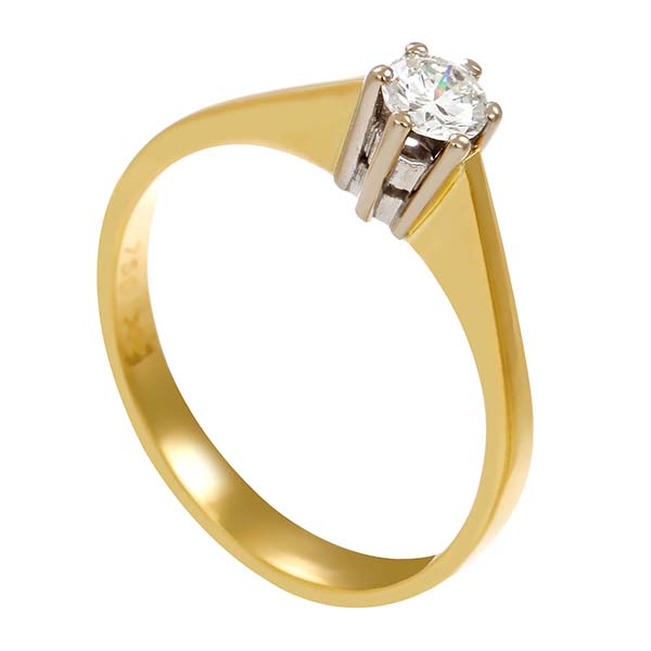 Brillantring, 18K, Gelb-/Weißgold, ca. 0,27ct