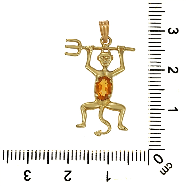 Anhänger, 14K, Gelbgold, Citrin, Teufel