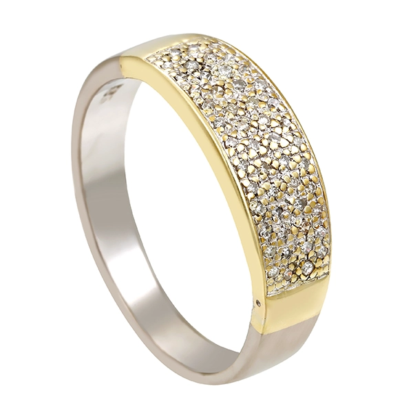 Diamantring, 14K, Gelb-/Weißgold, Diamanten 0,25 ct