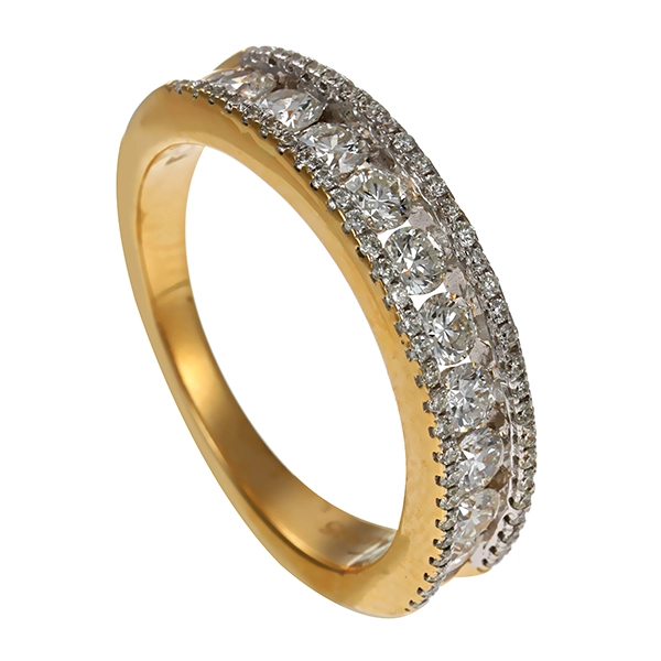 Brillantring, 14K, Gelb-/Weißgold, Brillanten