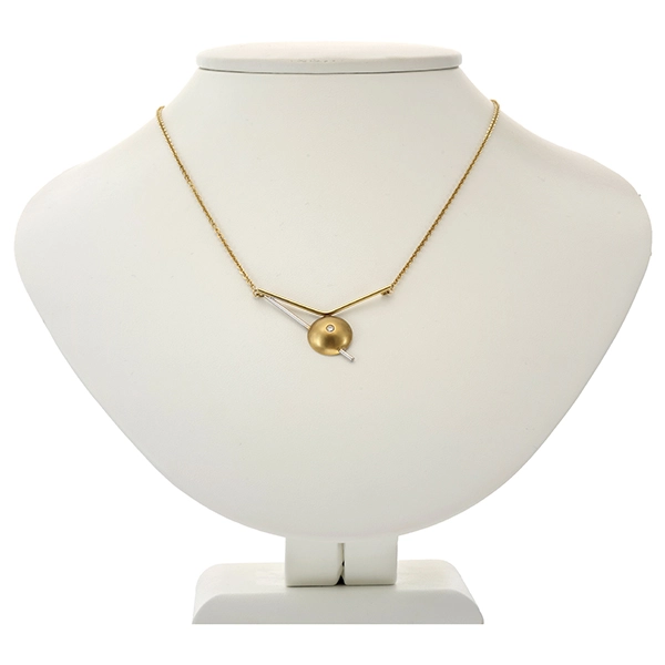 Collier, 14K, Gelb-/Weißgold, Brillant
