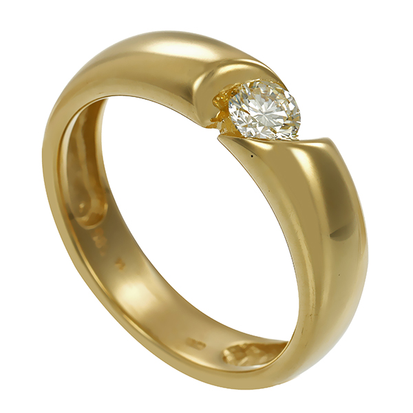 Diamantring, 14K, Gelbgold, Brillant 0,30 ct