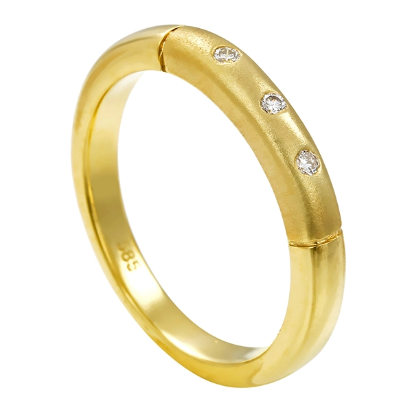 Diamantring, 14K, Gelbgold, Brillanten