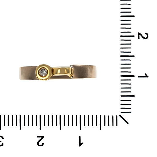 Diamantring, 14K, Gelb-/Weißgold, Brillant