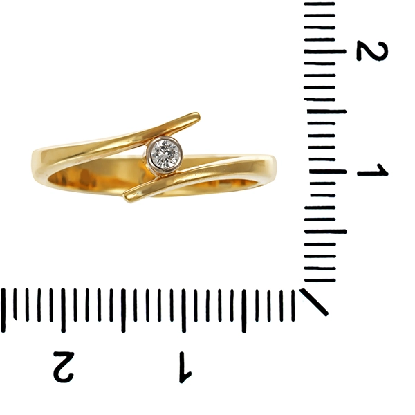 Diamantring, 14K, Gelbgold, Brillant