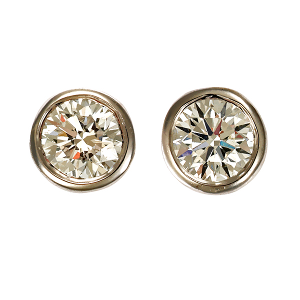 Ohrringe, 18K, Weißgold, Brillanten, Solitärstecker