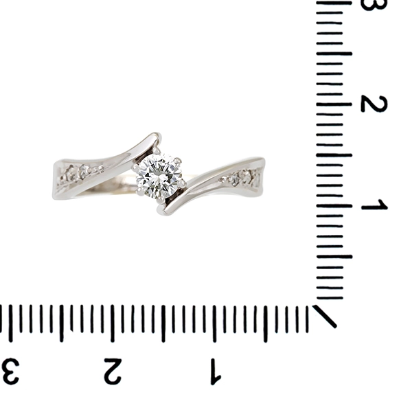 Diamantring, 14K, Weißgold, Brillant, Diamanten