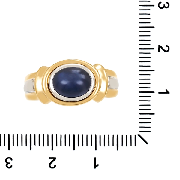 Ring, 18K, Gelb-/Weißgold, Saphir