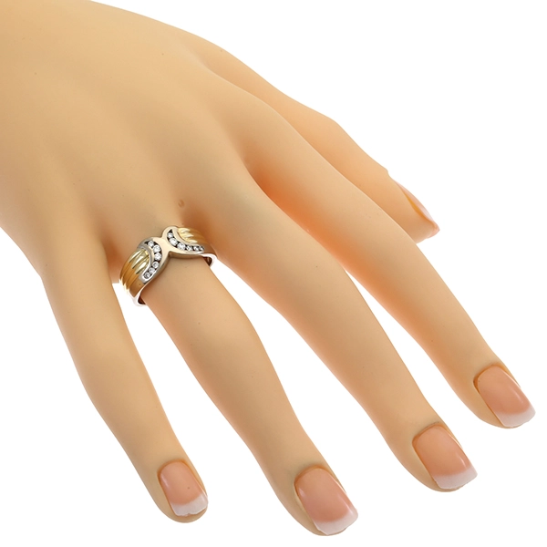 Diamantring, 18K, Gelb-/Weißgold, Brillanten 0,14 ct