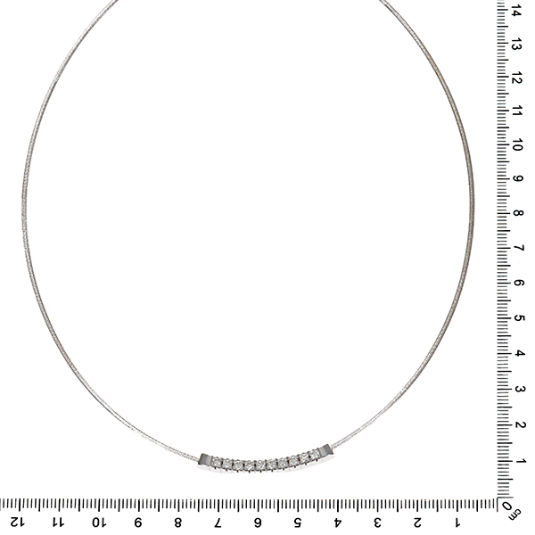 Collier, 14K, Weißgold, Brillanten 0,50 ct, Omega-