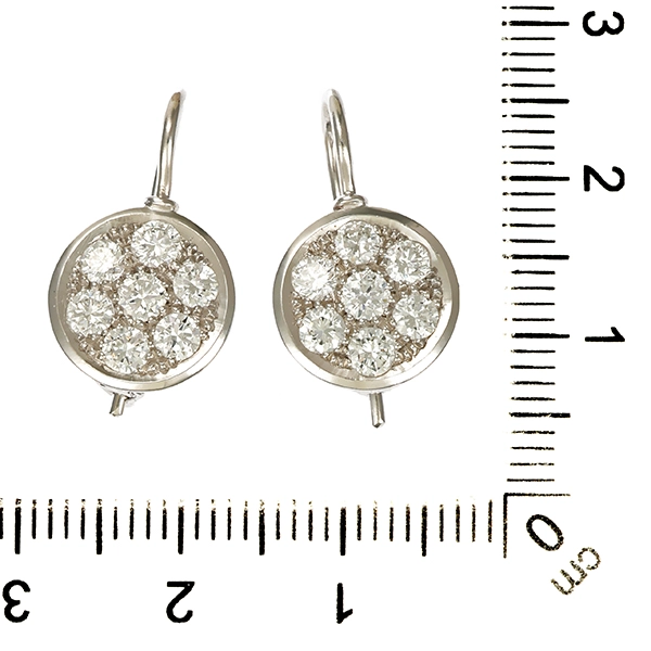 Ohrhänger, 18K, Weißgold, Brillanten 1,10 ct