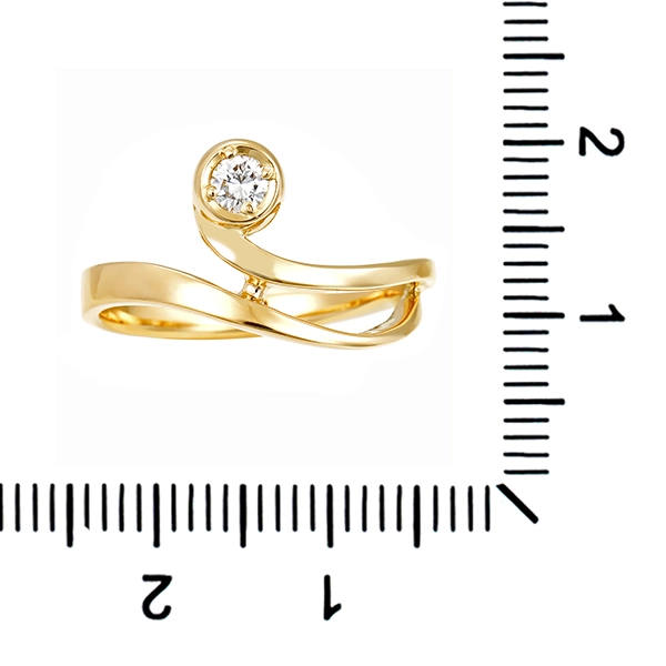 Diamantring, 14K, Gelbgold, Brillant 0,16 ct