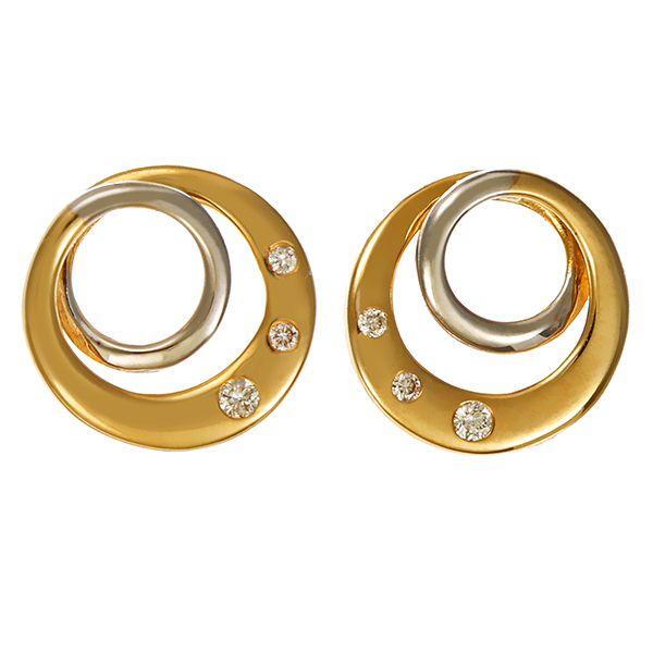 Steckhänger, 14K, Gelb-/Weißgold, Brillant