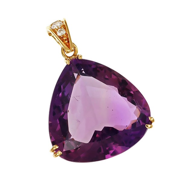Anhänger, 18K, Gelbgold, Amethyst, Brillant