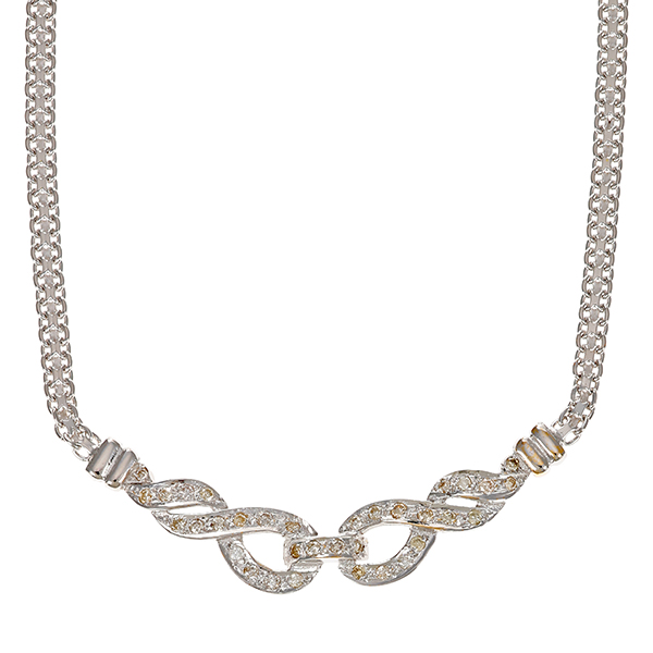 Collier, 18K, Weißgold, Brillanten