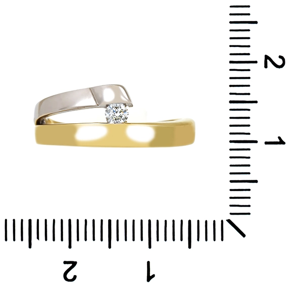 Diamantring, 14K, Gelb-/Weißgold, Brillant