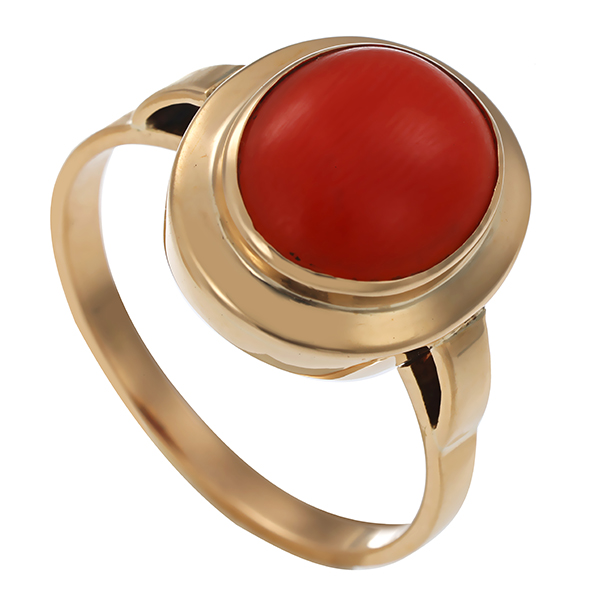 Ring, 14K, Rotgold, Koralle