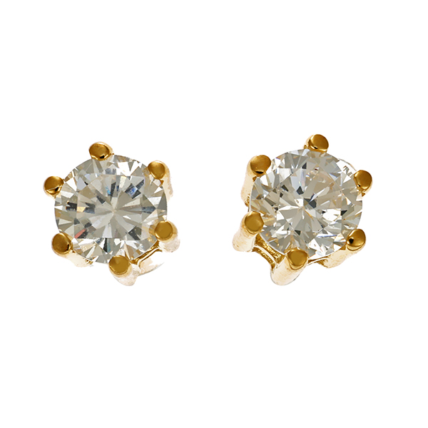 Ohrstecker, 14K, Gelbgold, Zirkonia