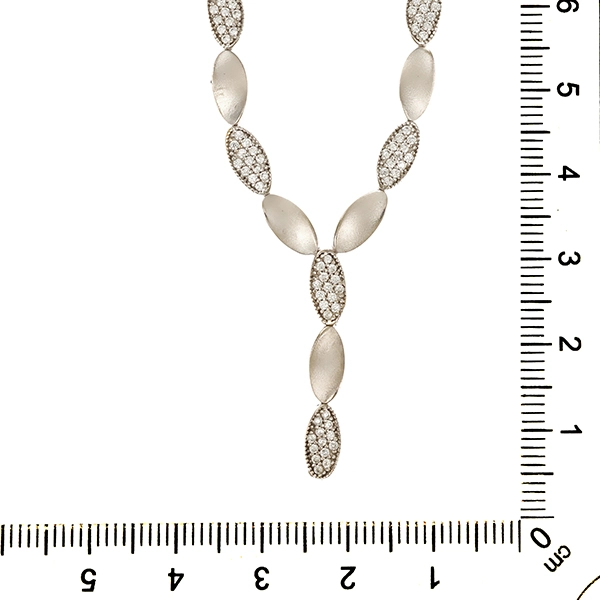 Collier, 14K, Weißgold, Zirkonia