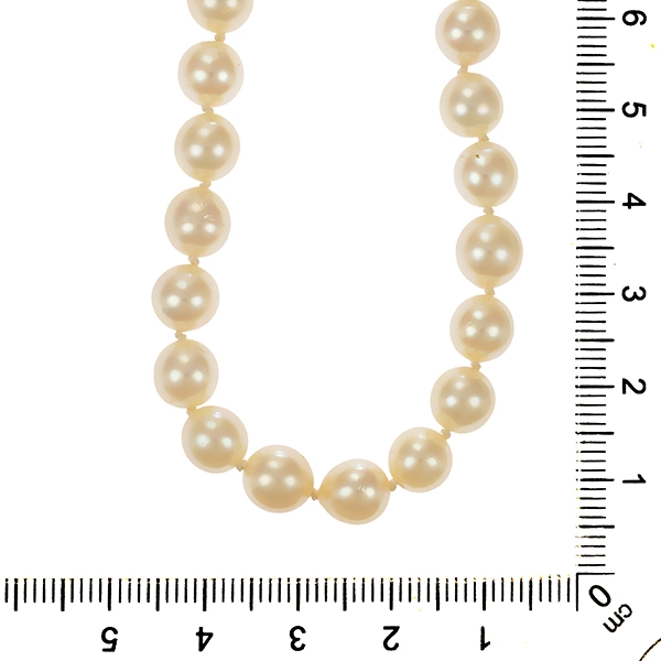Perlenkette, 18K, Weißgold, Perlen