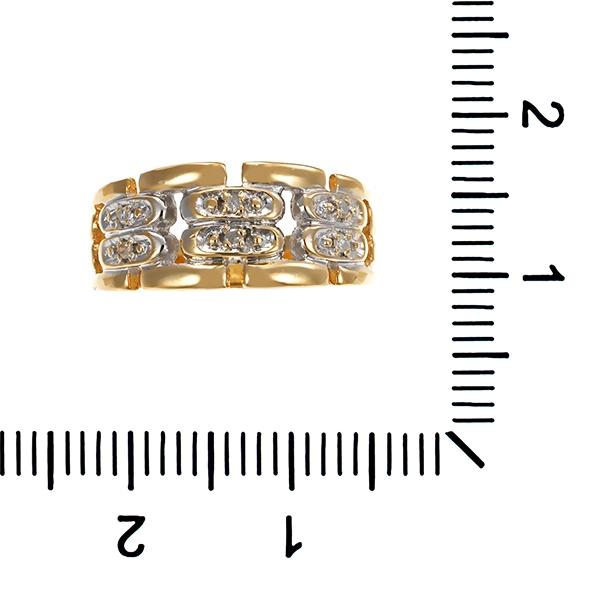 Diamantring, 14K, Gelb-/Weißgold, Diamanten