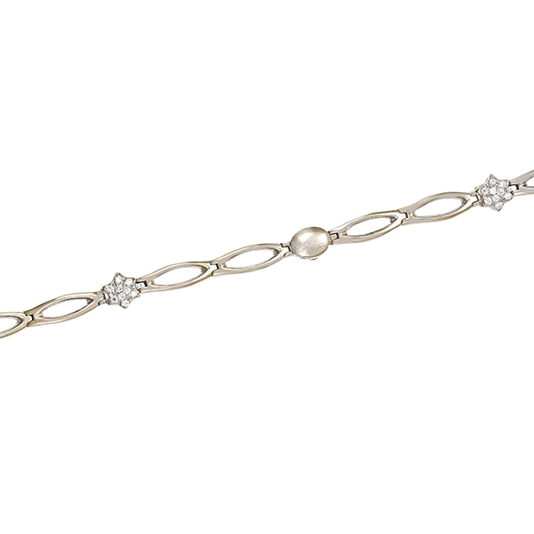 Armband, 18K, Weißgold, Zirkonia