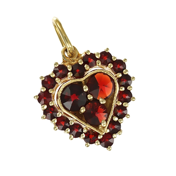 Anhänger, 14K, Gelbgold, Granate