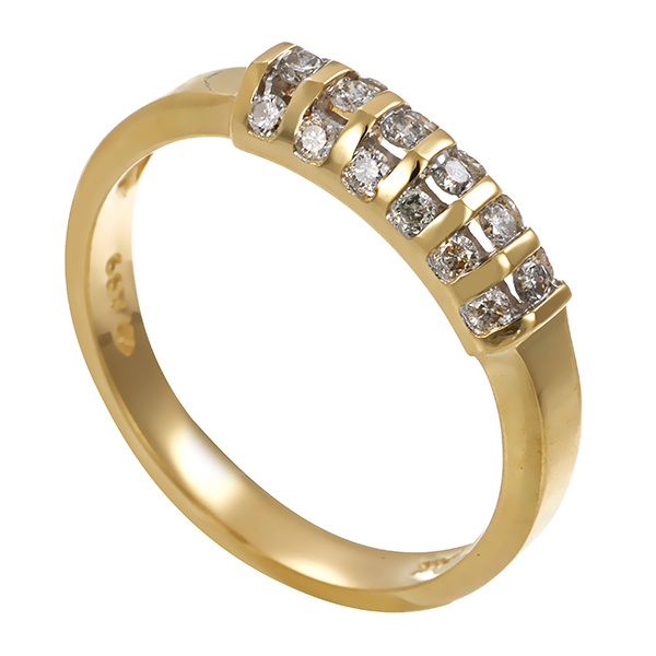 Diamantring, 14K, Gelbgold, Brillanten 0,18 ct