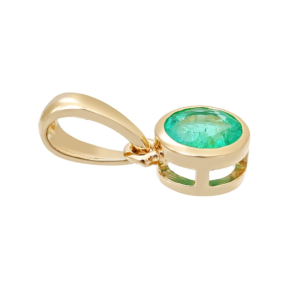 Anhänger, 14K, Gelbgold, Smaragd