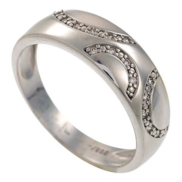 Ring, 8K, Weißgold, Zirkonia