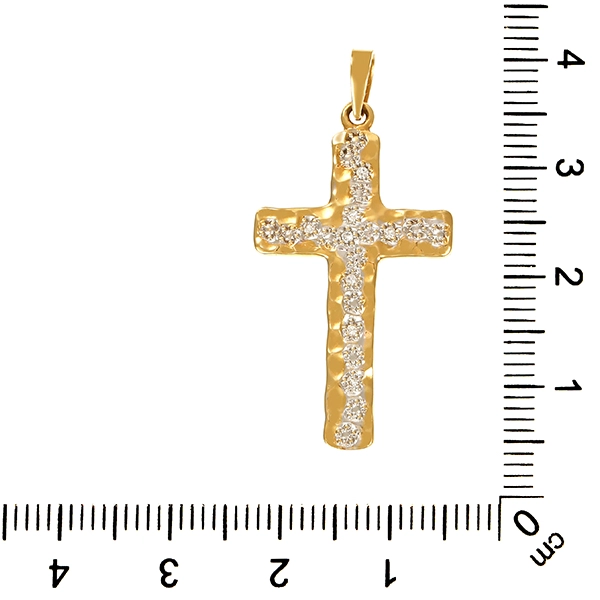 Anhänger, 14K, Gelb-/Weißgold, Diamant