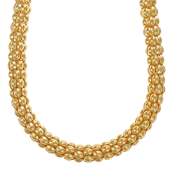 Collier, 8K, Gelbgold, Himbeer-