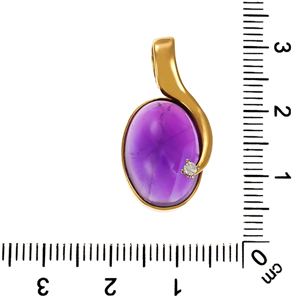 Anhänger, 14K, Gelbgold, Amethyst, Brillant