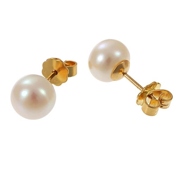 Ohrstecker, 18K, Gelbgold, Perlen