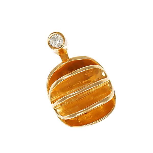 Anhänger, 14K, Gelbgold, Brillant 