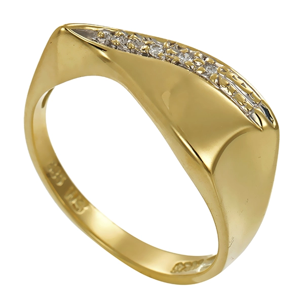 Diamantring, 14K, Gelb-/Weißgold, Brillant