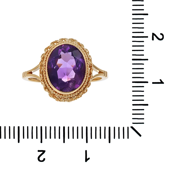 Ring, 9K, Gelbgold, Amethyst