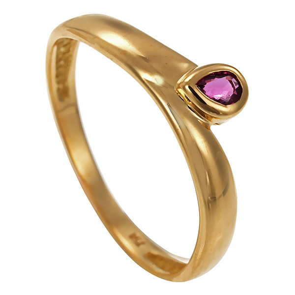 Ring, 18K, Gelbgold, Rubin